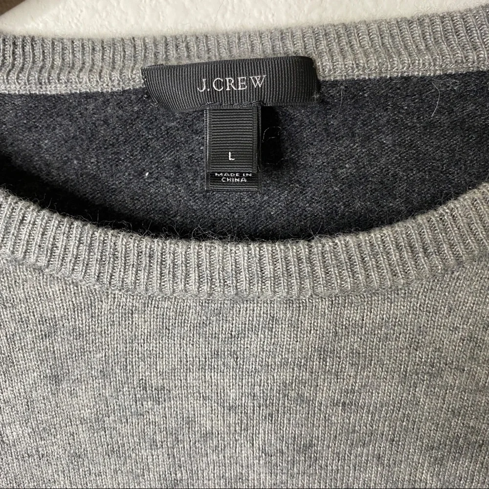 J Crew Wool Blend Side Button Color Block Sweater Large - Picture 6 of 9